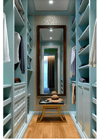 Параллельная гардеробная комната с большим зеркалом Чебоксары