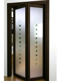 Складные двери гармошка с матовым стеклом Чебоксары